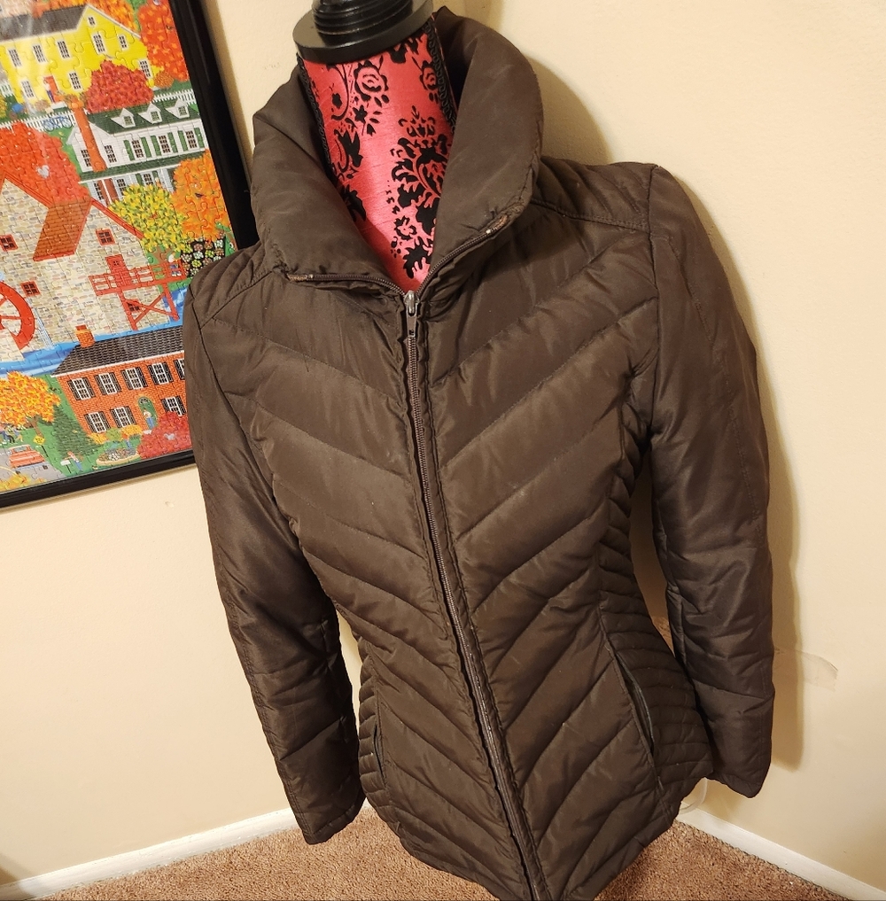 Kenneth Cole Women's Quilted Brown Jacket Small Like NEW